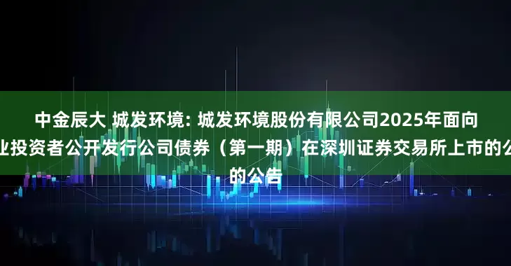 中金辰大 城发环境: 城发环境股份有限公司2025年面向专业投资者公开发行公司债券（第一期）在深圳证券交易所上市的公告